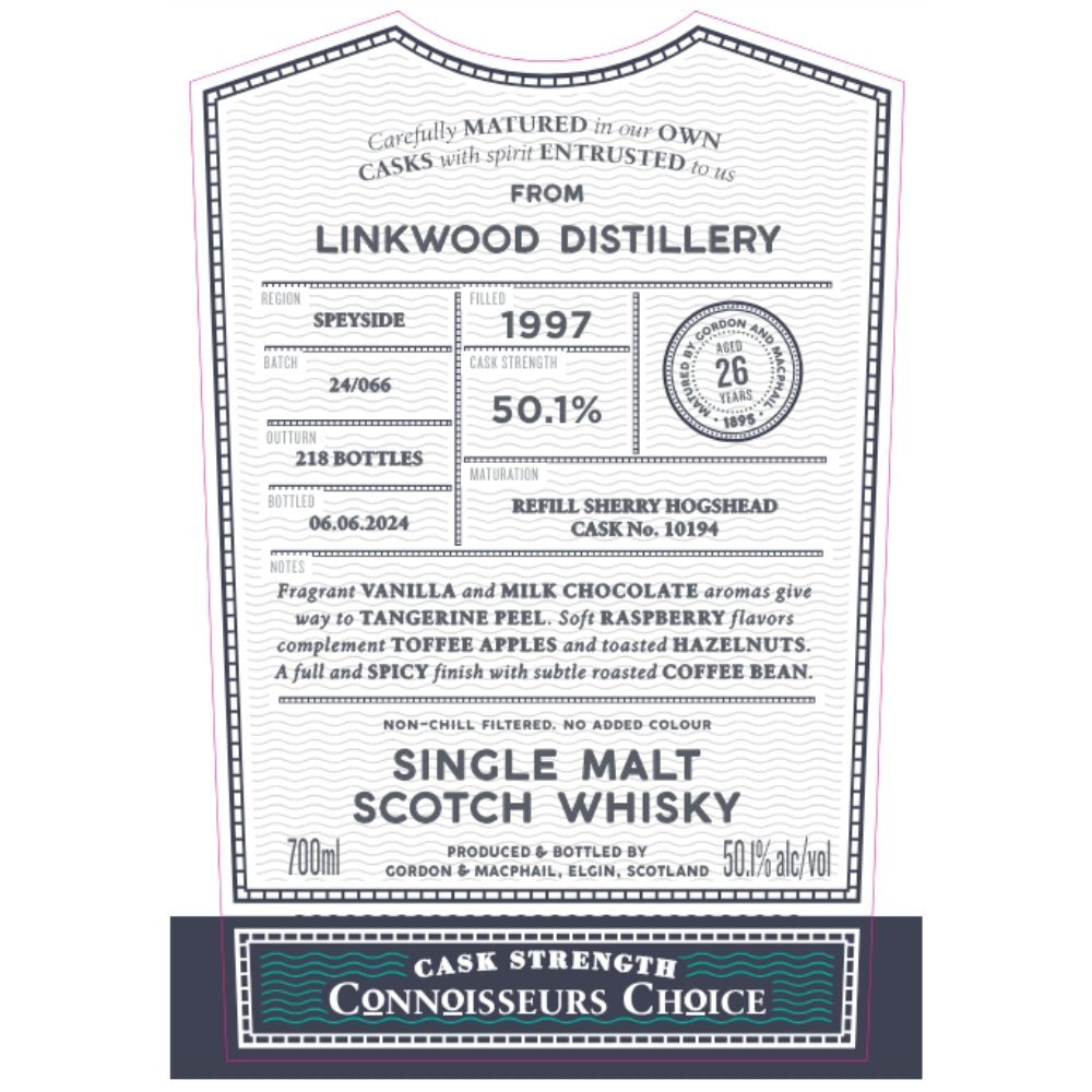 Gordon & Macphail 1997 Linkwood 26 Year Old Scotch Gordon & Macphail   