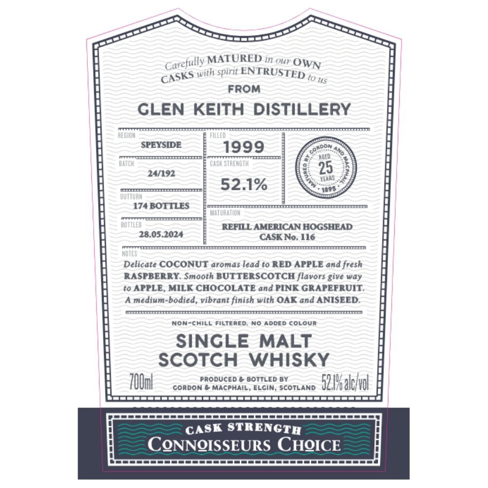 Gordon & Macphail 1999 Glen Keith 25 Year Old Scotch Gordon & Macphail   