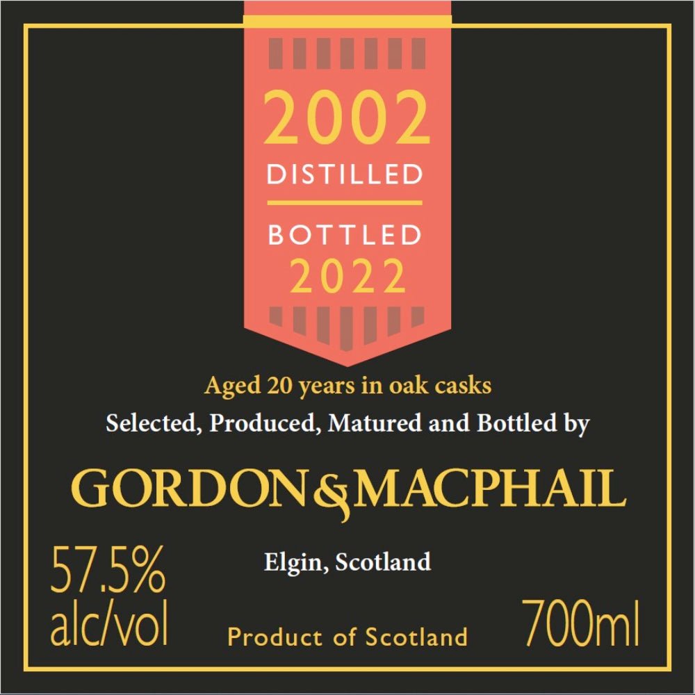 Gordon & Macphail 2002 Macallan 20 Year Old Scotch Gordon & Macphail   