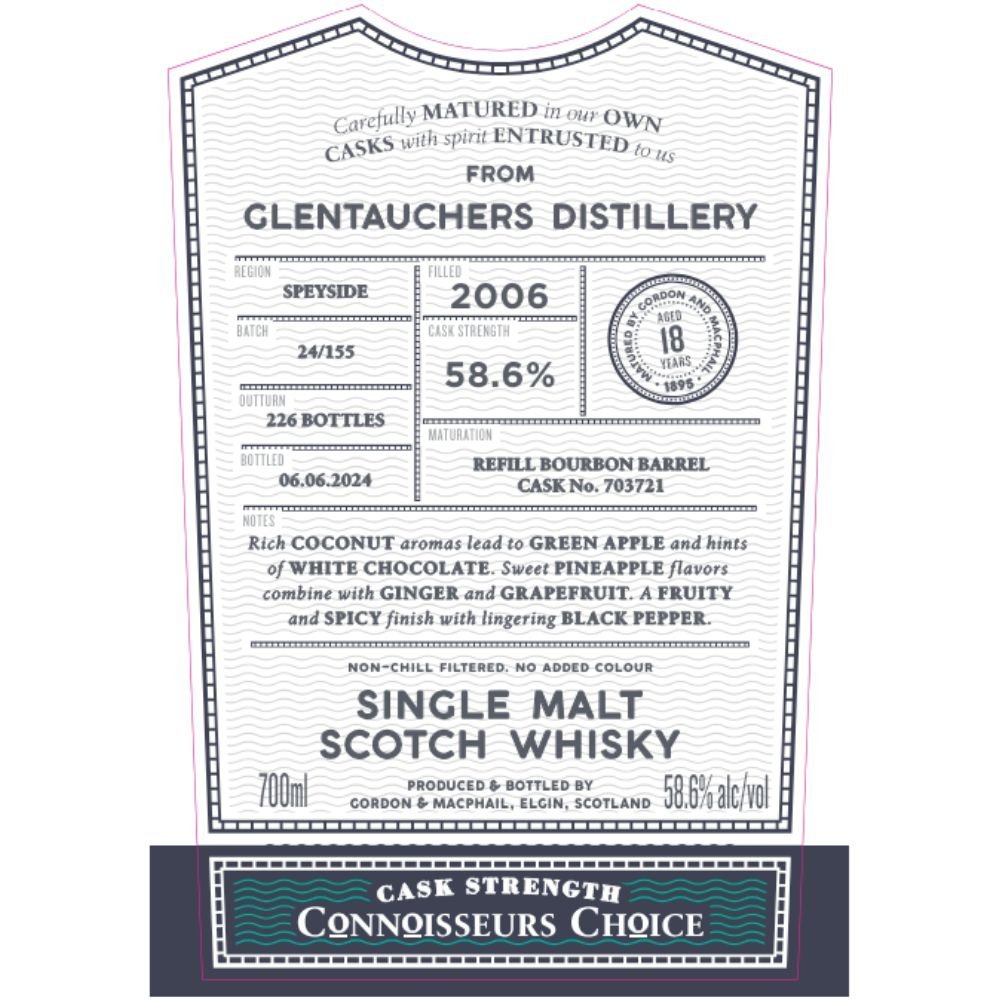 Gordon & Macphail 2006 Glentauchers 18 Year Old Scotch Gordon & Macphail   