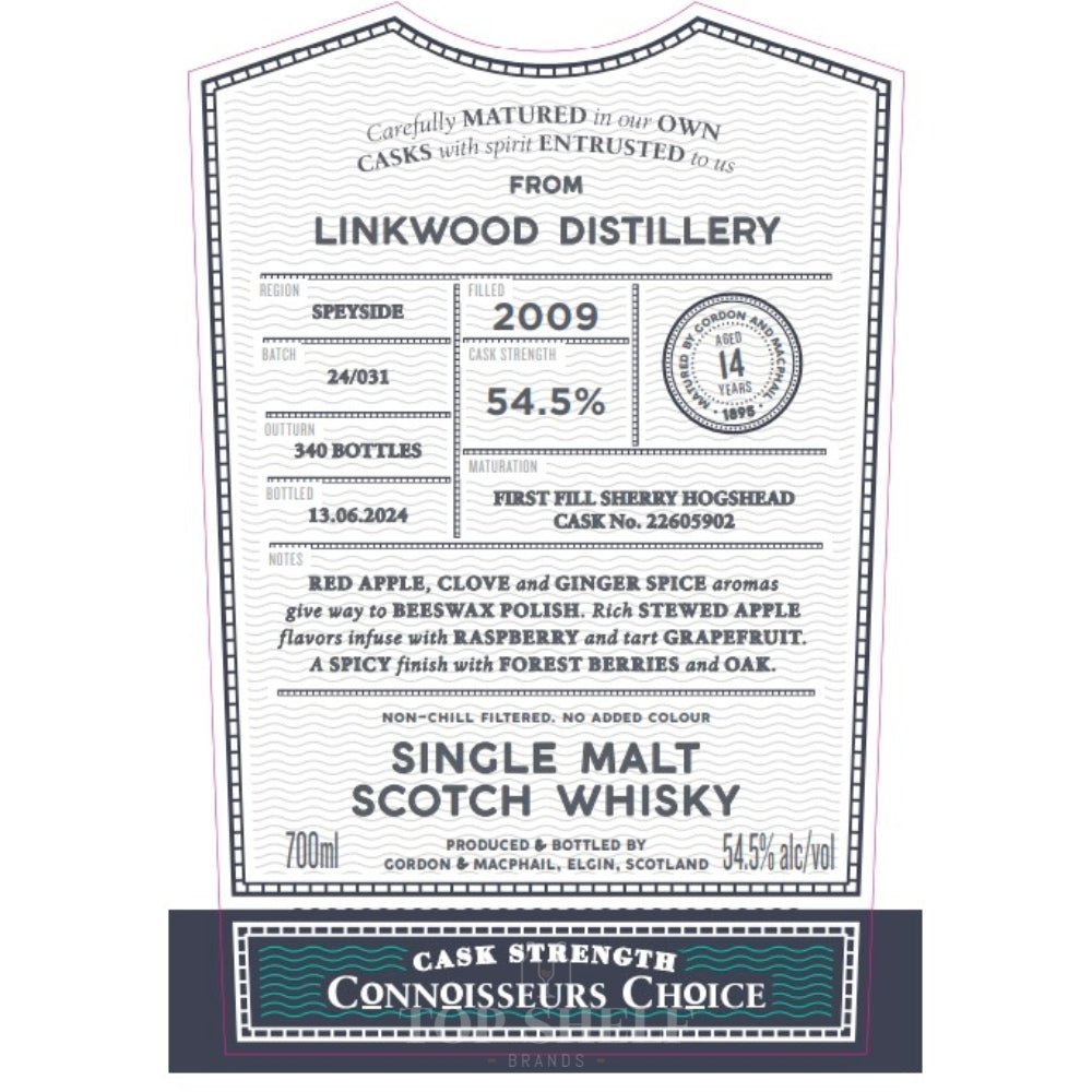 Gordon & MacPhail 2009 Linkwood 14 Year Old Connoisseurs Choice Scotch Gordon & Macphail   