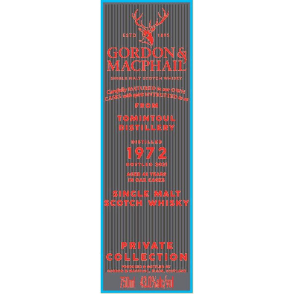 Gordon & Macphail Tomintoul Distillery 48 Year Old Single Malt Scotch Scotch Gordon & Macphail