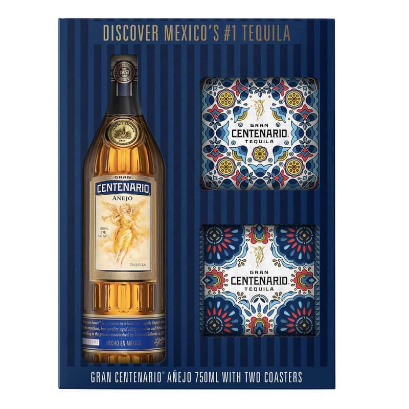 Gran Centenario Añejo with Two Ceramic Coasters Tequila 750ml  Gran Centenario   