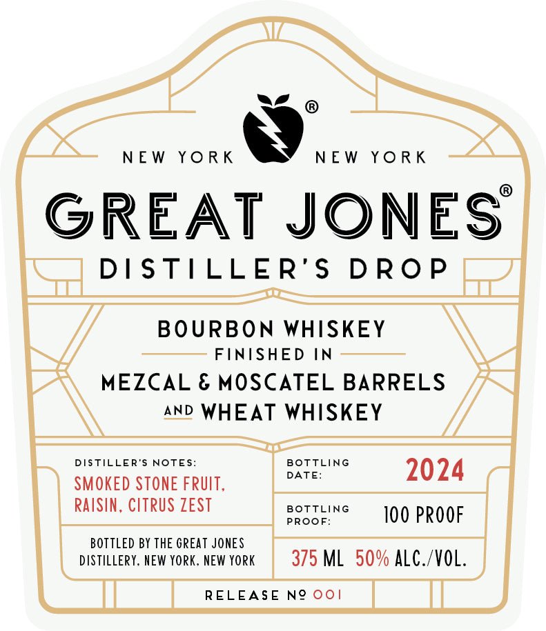 Great Jones Distiller's Drop Bourbon Whiskey Finished in Mezcal & Moscatel Barrels 375mL Bourbon Whiskey Celina Perez