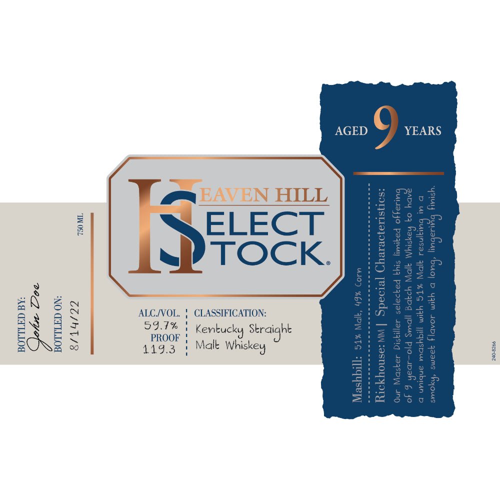 Heaven Hill Select Stock 9 Year Old Kentucky Straight Malt Whiskey Straight Malt Whiskey Heaven Hill Distillery   