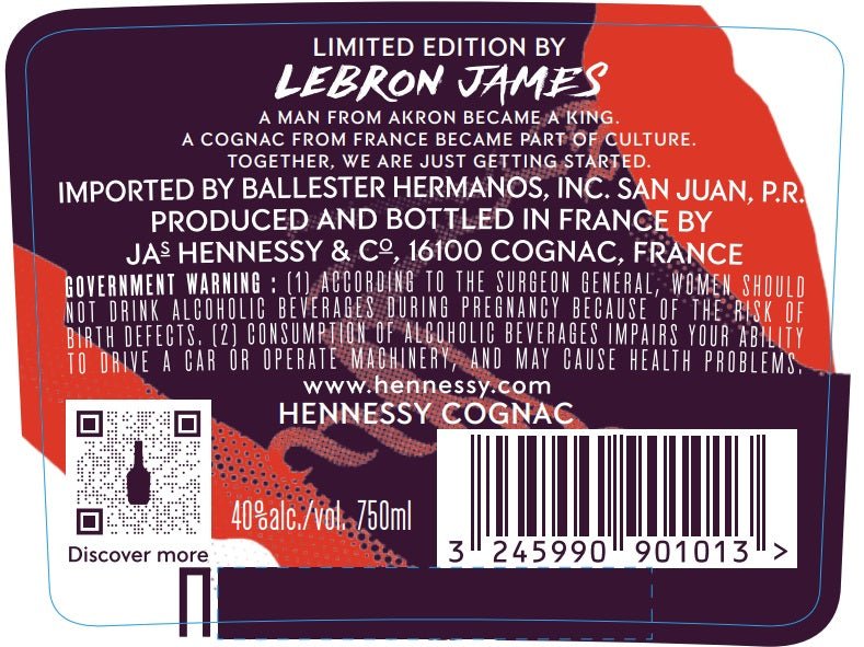 Hennessy Very Special Cognac x Lebron James Limited Edition 750ml Cognac Hennessy   