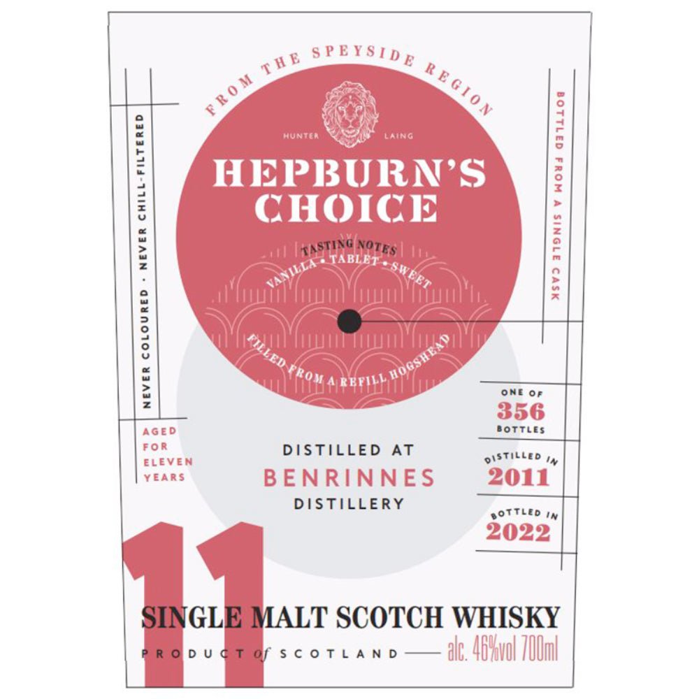 Hepburn’s Choice 11 Year Old Benrinnes Single Malt Scotch Scotch Hepburn’s Choice   