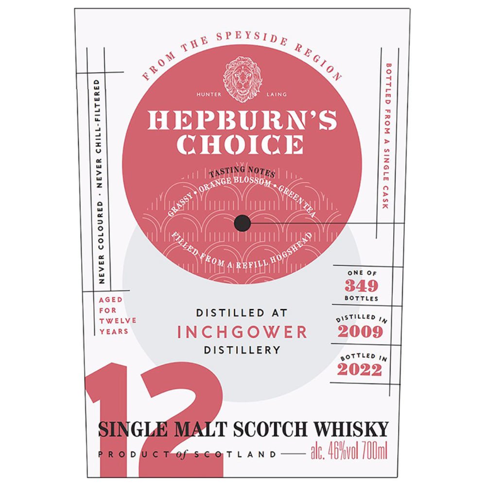 Hepburn’s Choice 12 Year Old Inchgower Single Malt Scotch Scotch Hepburn’s Choice   