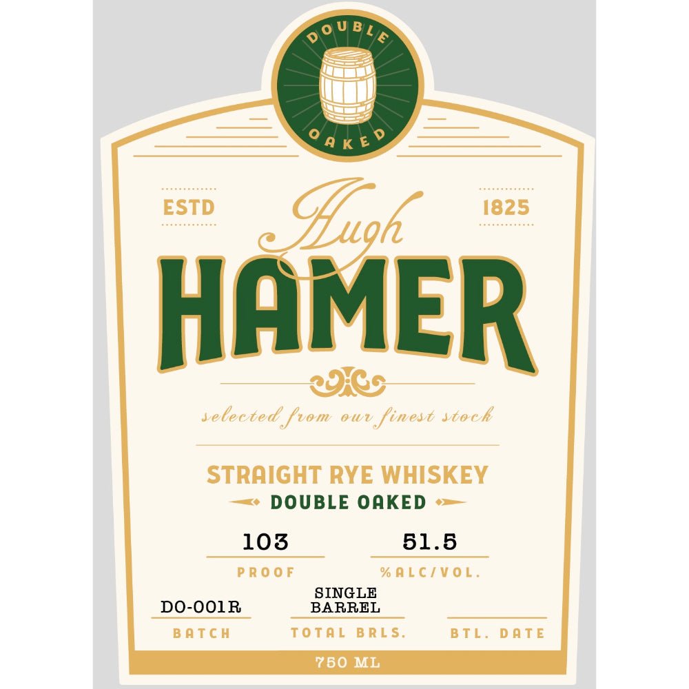 Hugh Hamer Double Oaked Straight Rye Rye Whiskey West Fork Whiskey