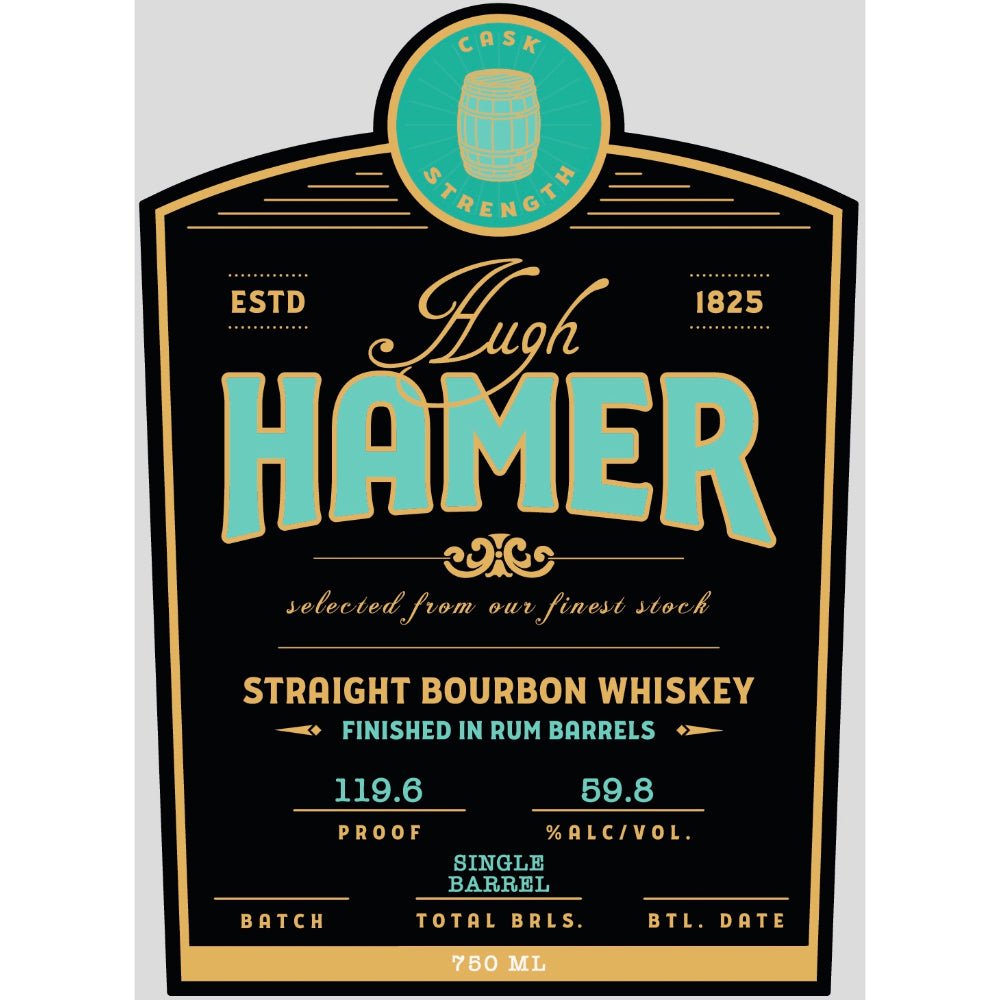 Hugh Hamer Single Barrel Bourbon Finished in Rum Barrels Bourbon West Fork Whiskey