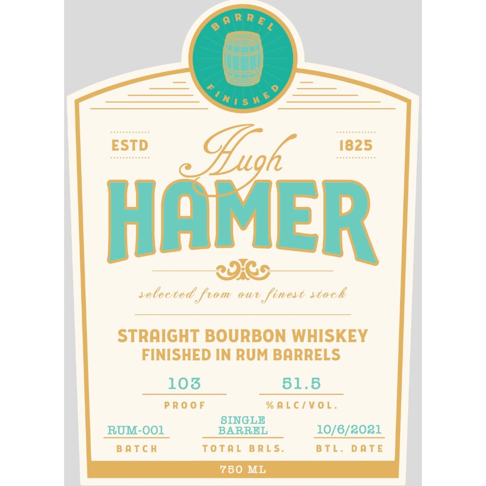 Hugh Hamer Straight Bourbon Finished in Rum Barrels Bourbon West Fork Whiskey