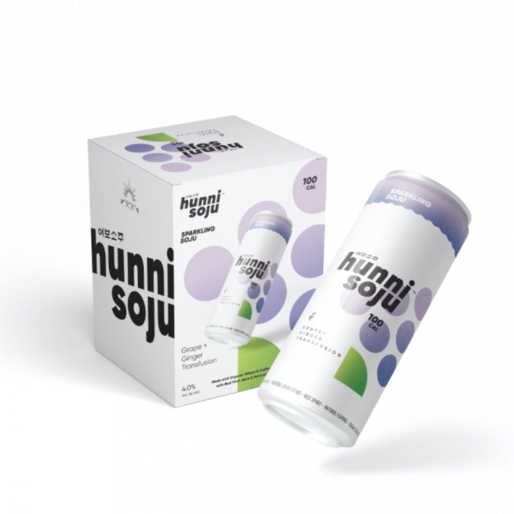 Hunni Soju Grape + Ginger Transfusion Sparkling Soju 4pk Ready-To-Drink Cocktails Hunni Soju   