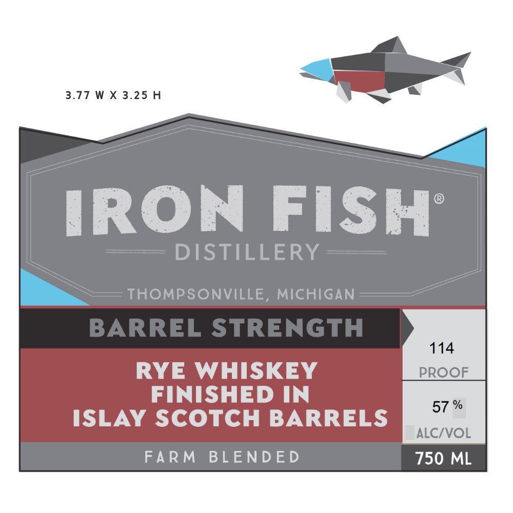 Iron Fish Barrel Strength Rye Finished in Scotch Barrels Rye Whiskey Iron Fish Distillery