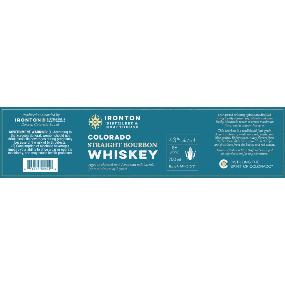 Ironton Distillery Colorado Straight Bourbon Bourbon Ironton Distillery & Crafthouse