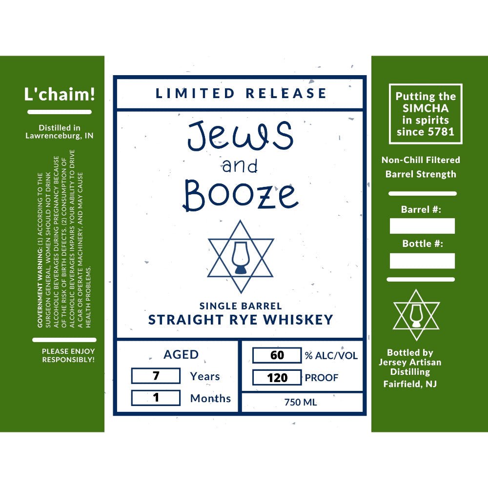 Jews and Booze Single Barrel Straight Rye Rye Whiskey Jews and Booze