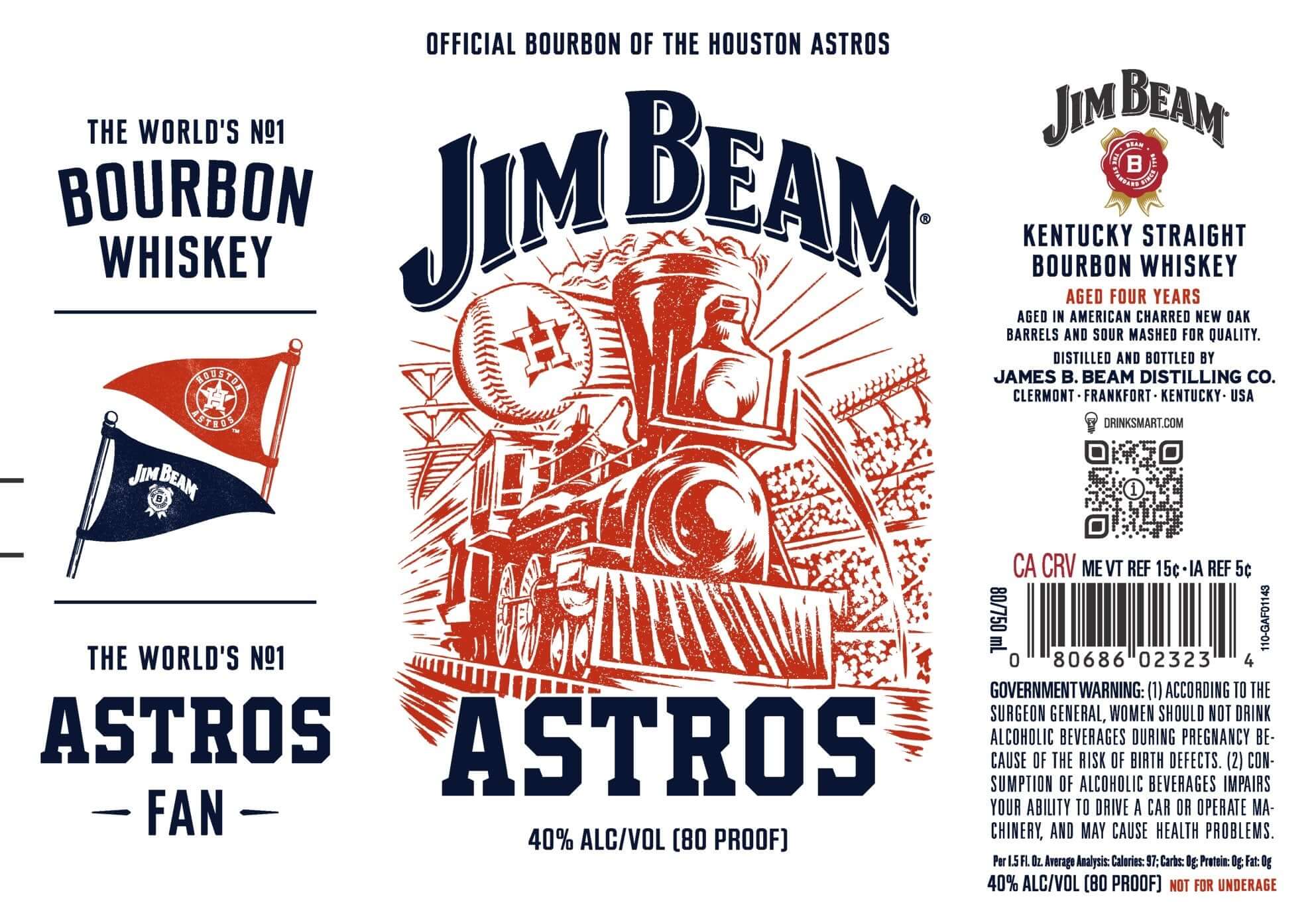 Jim Beam Houston Astros Kentucky Straight Bourbon Whiskey Bourbon Whiskey Jim Beam   