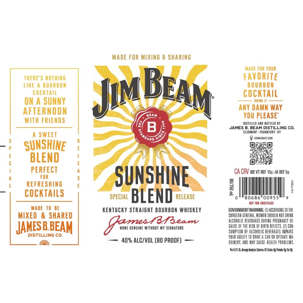 Jim Beam Sunshine Blend Straight Bourbon Bourbon Jim Beam   