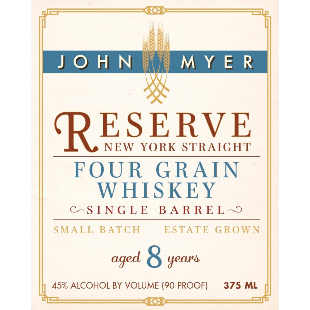 John Myer Reserve New York Straight Four Grain Whiskey Four Grain Whiskey Myer Farm Distillers   