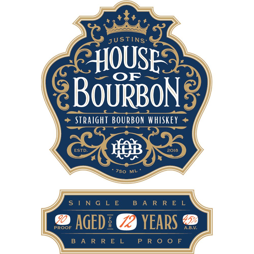 Justins' House of Bourbon 12 Year Old Straight Bourbon Bourbon Justins' House of Bourbon