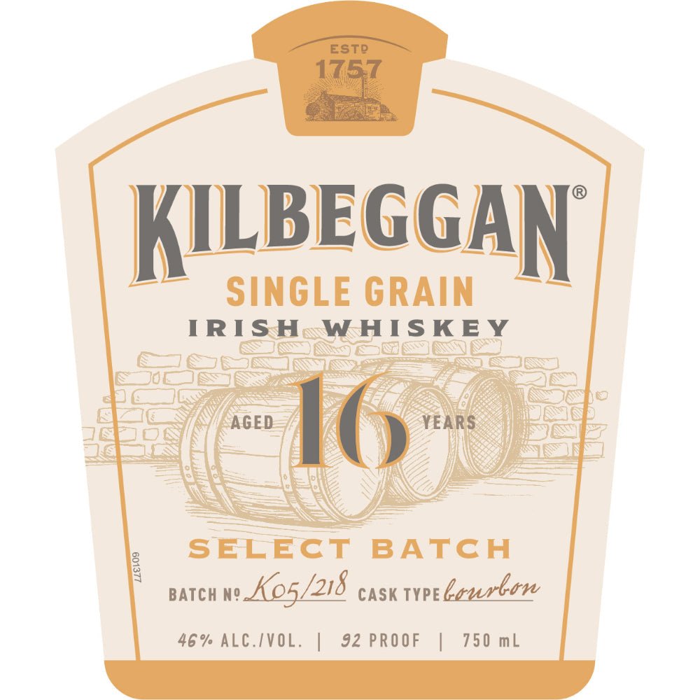 Kilbeggan Single Grain 16 Year Old Irish Whiskey Irish whiskey Kilbeggan