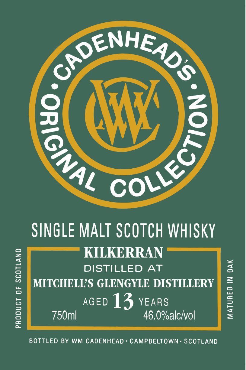 Kilkerran 13 Year Old Single Malt Scotch Whisky Bourbon & Ruby Port Casks Single Malt Whiskey WM Cadenhead