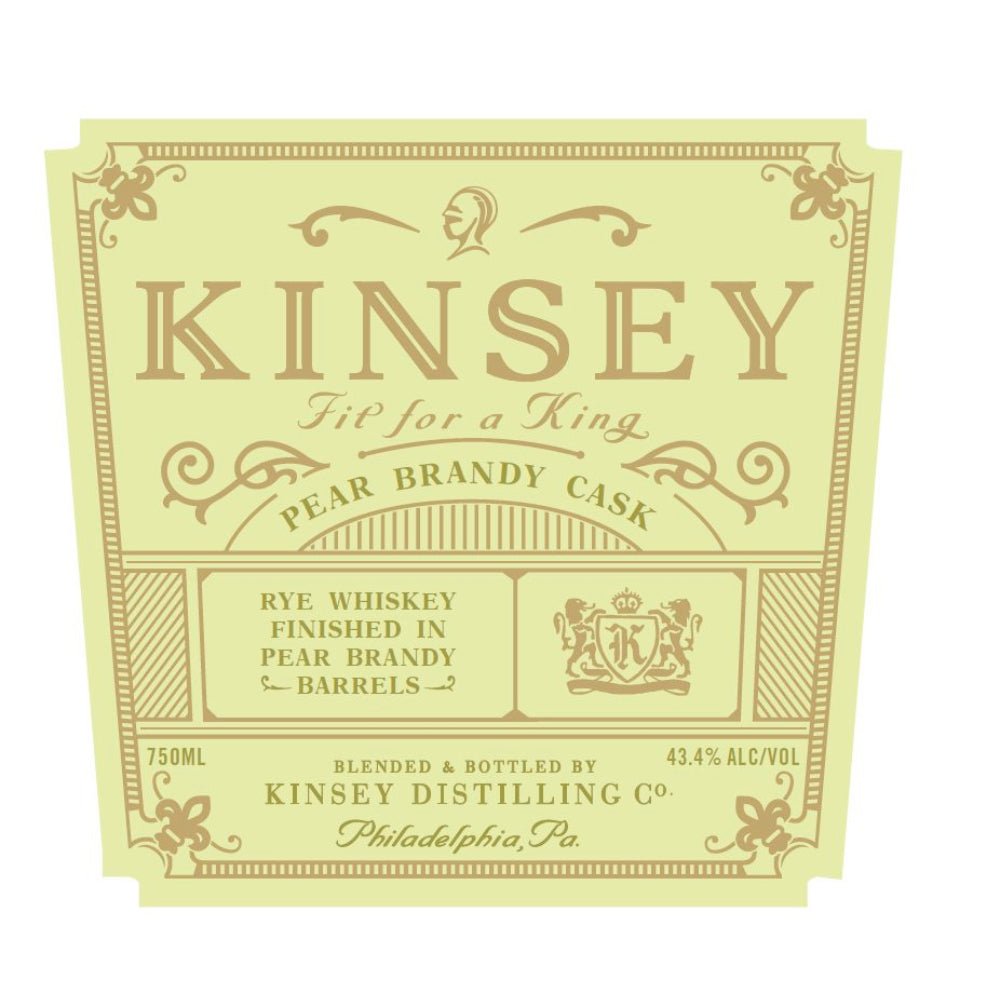 Kinsey Rye Whiskey Finished in Pear Brandy Casks Rye Whiskey New Liberty Distillery   