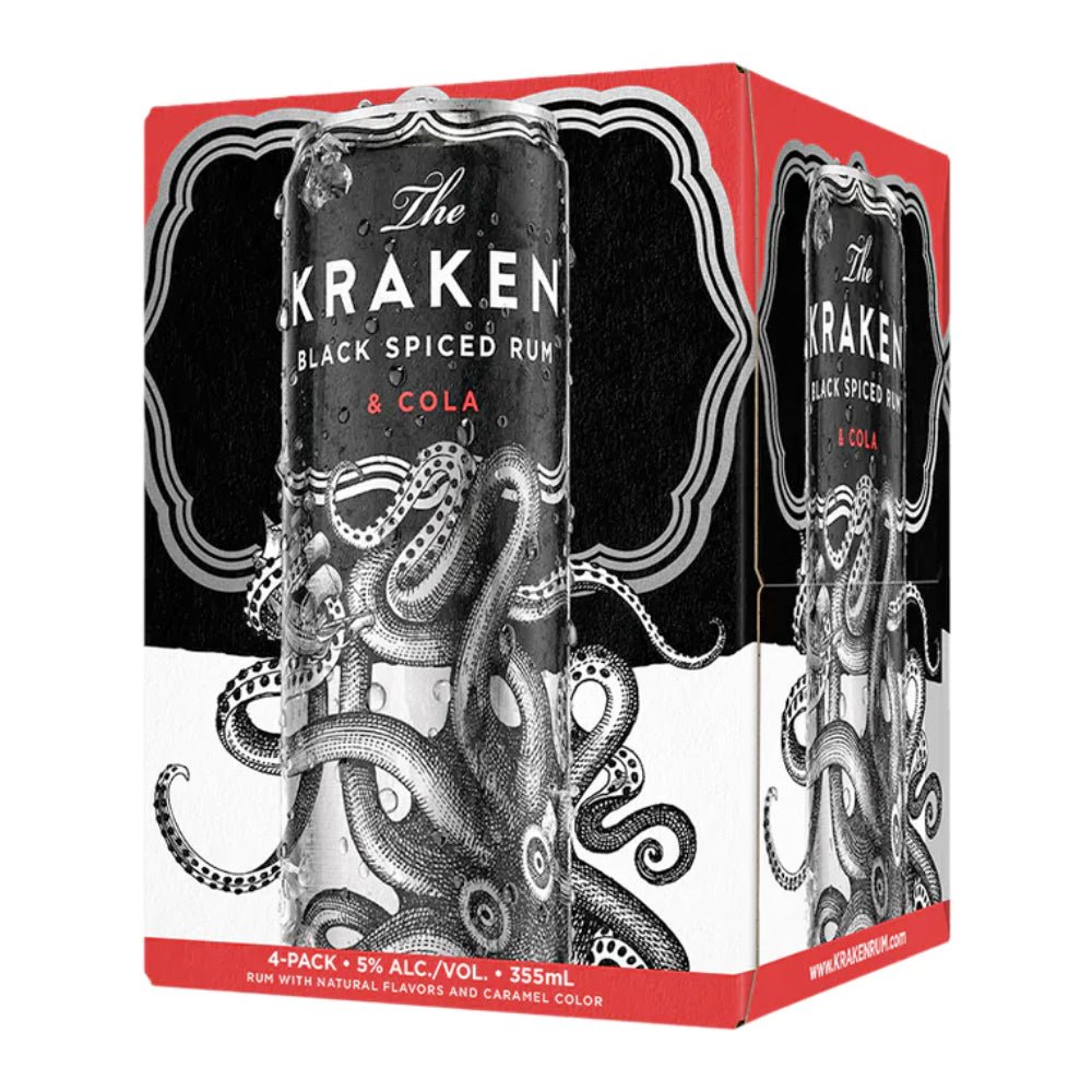 Kraken Black Spiced Rum & Cola Cocktail 4PK Ready-To-Drink Cocktails Kraken Rum   