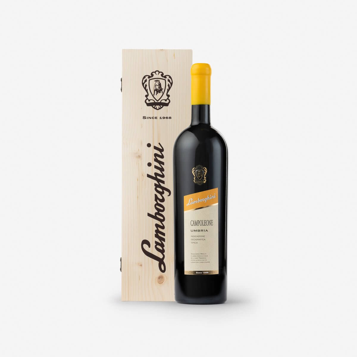 Lamborghini: Campoleone Umbria Rosso with Wooden Gift Box (1500ml) Wine Lamborghini Wine & Spirits Collections   