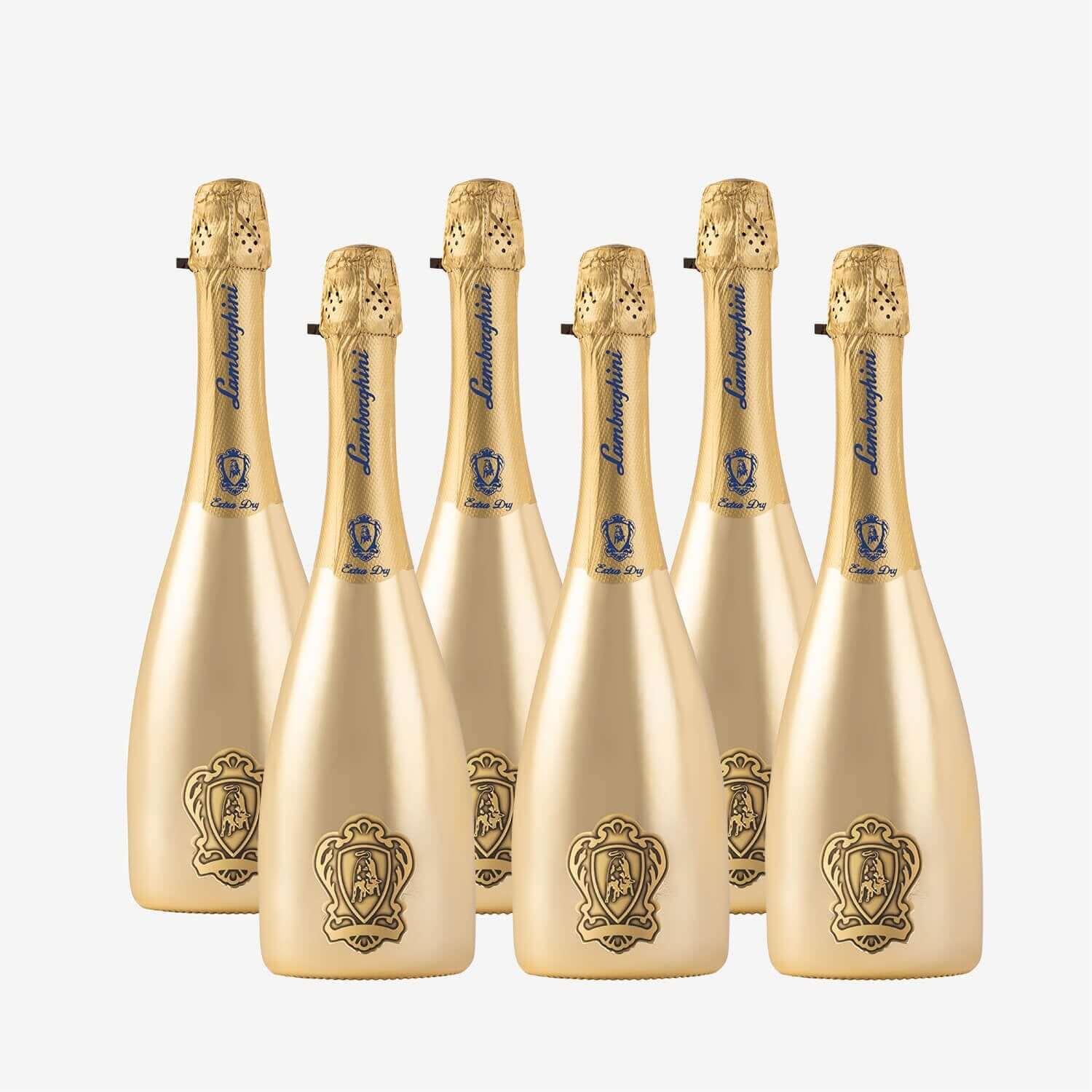 Lamborghini Gold: Extra Dry Prosecco D.O.C. Treviso with Gift Box | Case of 6 Sparkling Wine Lamborghini Wine & Spirits Collections   