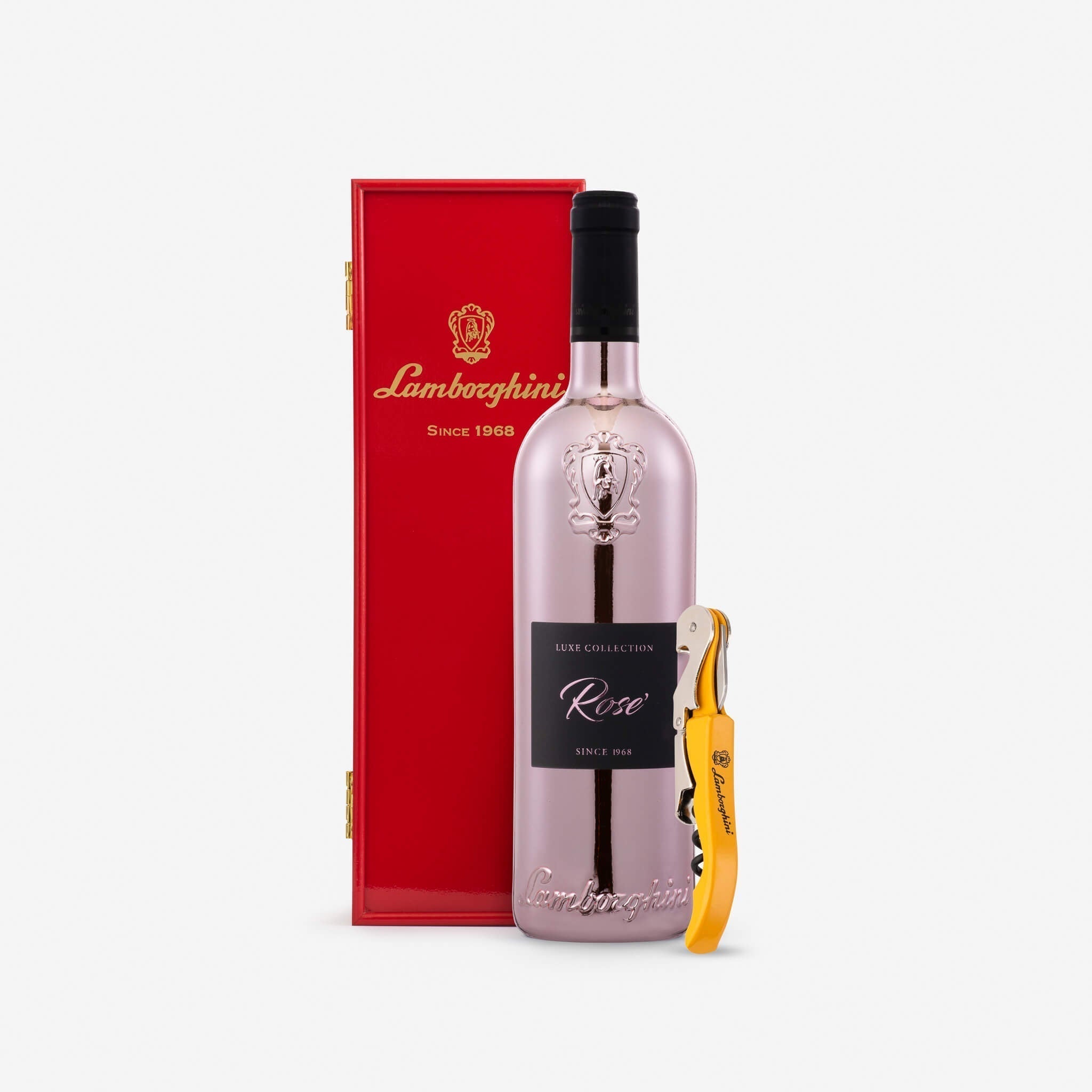 Lamborghini Luxe: Rose with Gift Box & Corkscrew Wine Lamborghini Wine & Spirits Collections   