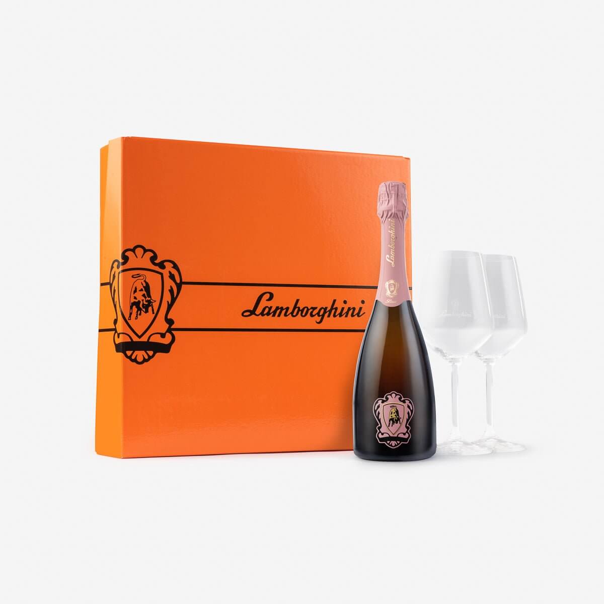 Lamborghini: Rosè "The Legend" with Gift Set & Wine Glasses Sparkling Wine Lamborghini Wine & Spirits Collections   