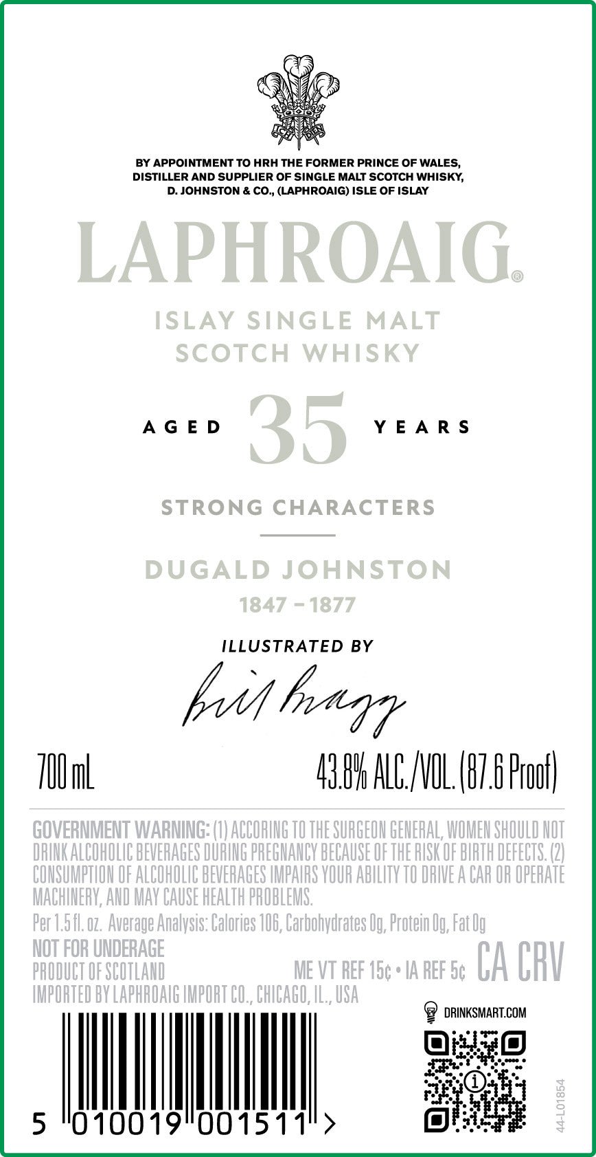 Laphroaig 35 Year Old Islay Single Malt Scotch Whisky 700ml Single Malt Scotch Whisky Laphroaig   