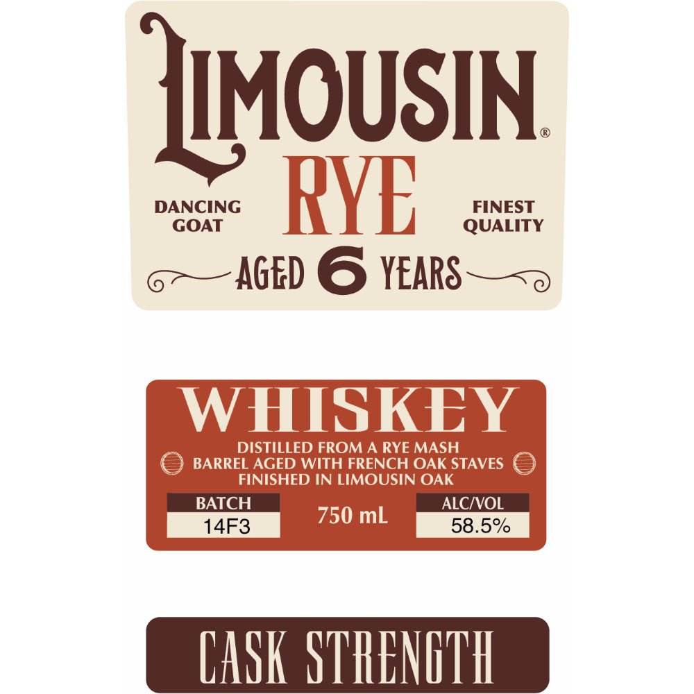 Limousin 6 Year Old Cask Strength Rye Rye Whiskey Dancing Goat Distillery