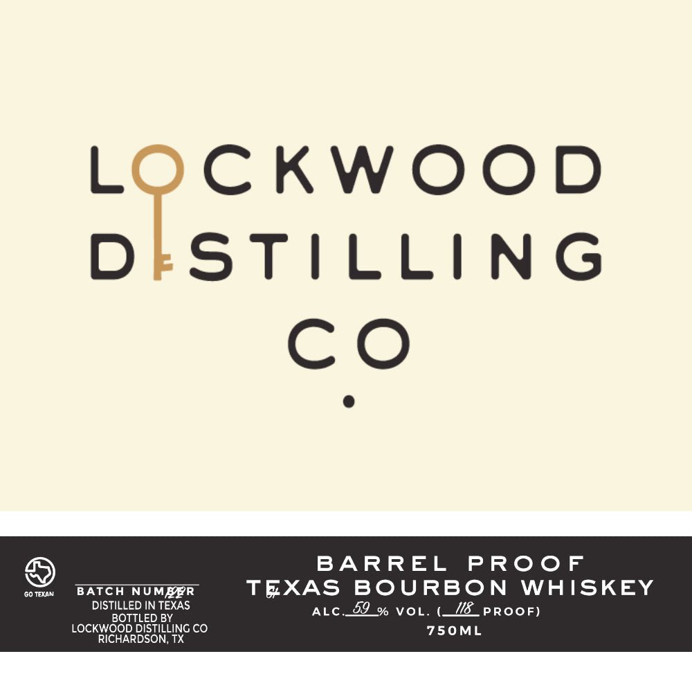 Lockwood Distilling Barrel Proof Texas Bourbon Whiskey Bourbon Lockwood Distilling