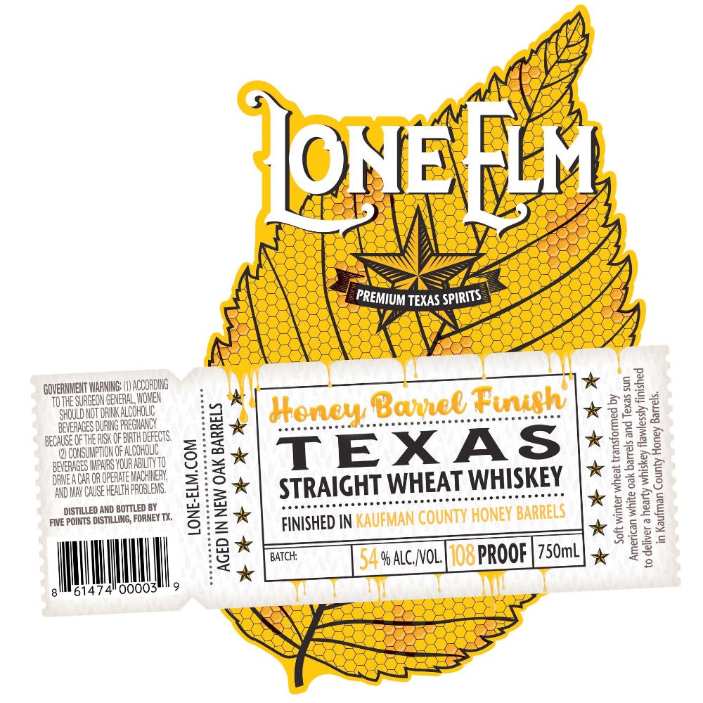 Lone Elm Honey Barrel Finish Texas Wheat Whiskey Wheat Whiskey Lone Elm Whiskey