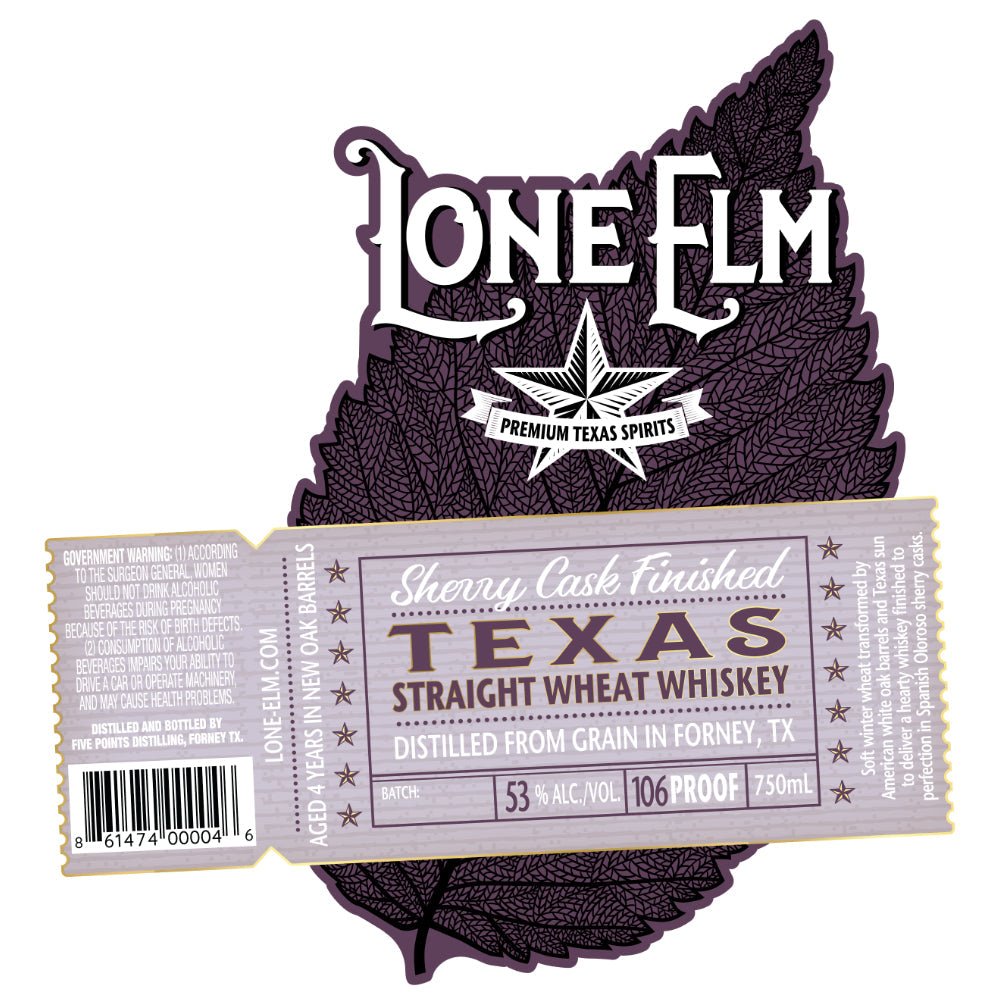 Lone Elm Sherry Cask Finished Texas Straight Wheat Whiskey Wheat Whiskey Lone Elm Whiskey