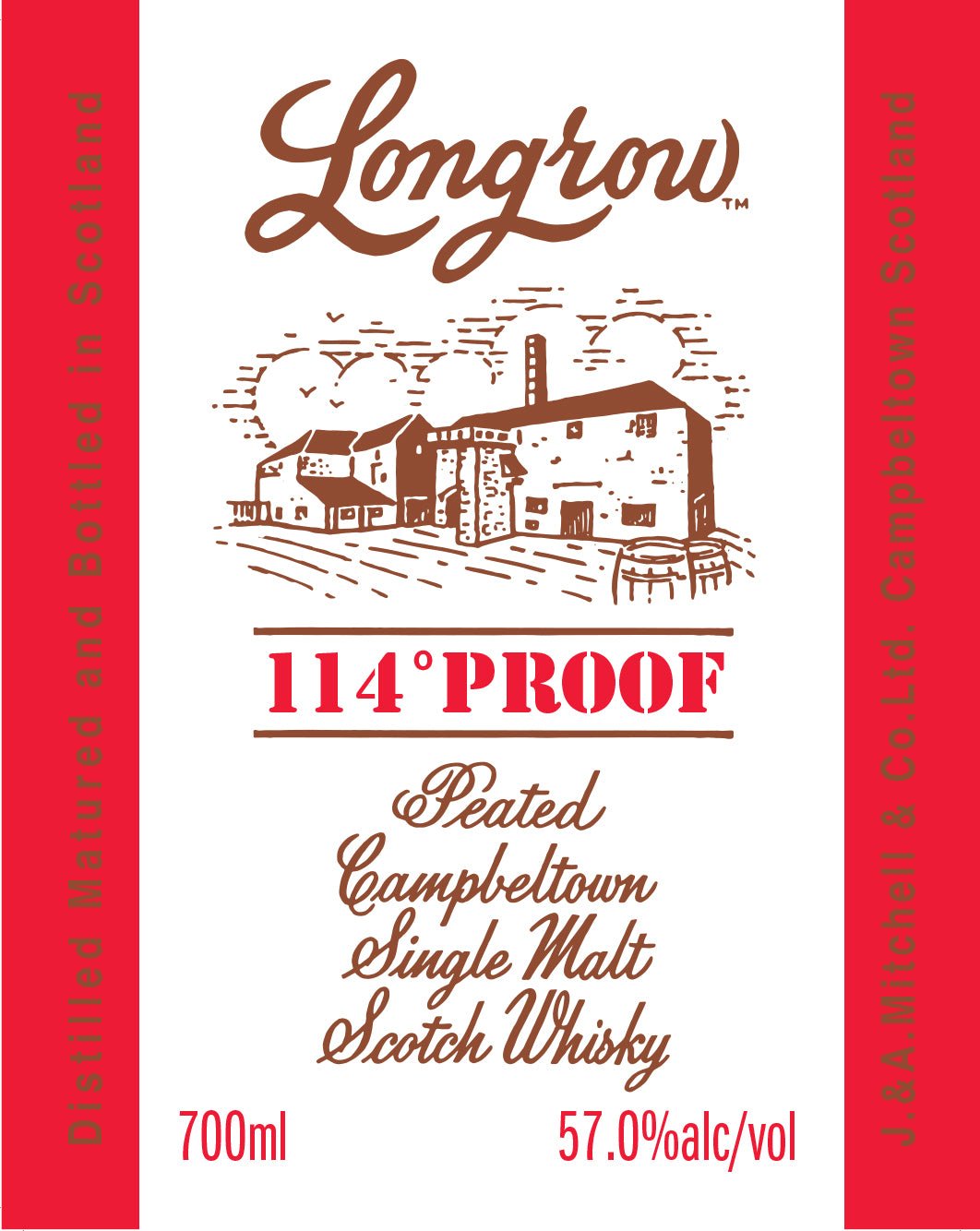 Longrow 114° Proof Peated Campbeltown Single Malt Scotch Whisky Single Malt Scotch Whisky Longrow