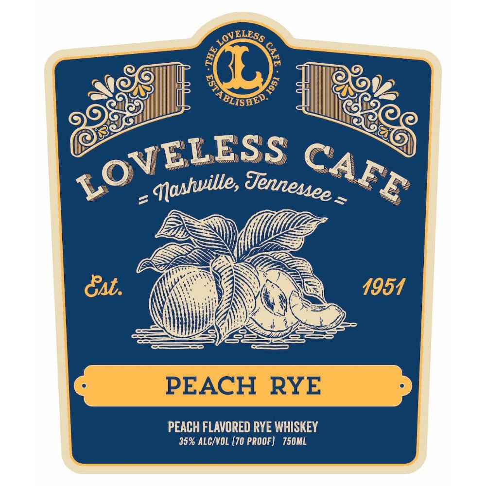 Loveless Cafe Peach Rye Whiskey Rye Whiskey Pennington Distilling   