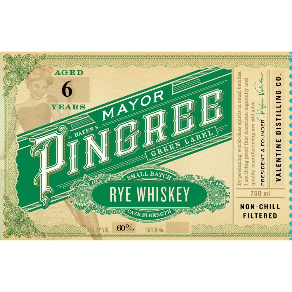 Mayor Pingree Green Label Rye Whiskey Rye Whiskey Valentine Distilling   