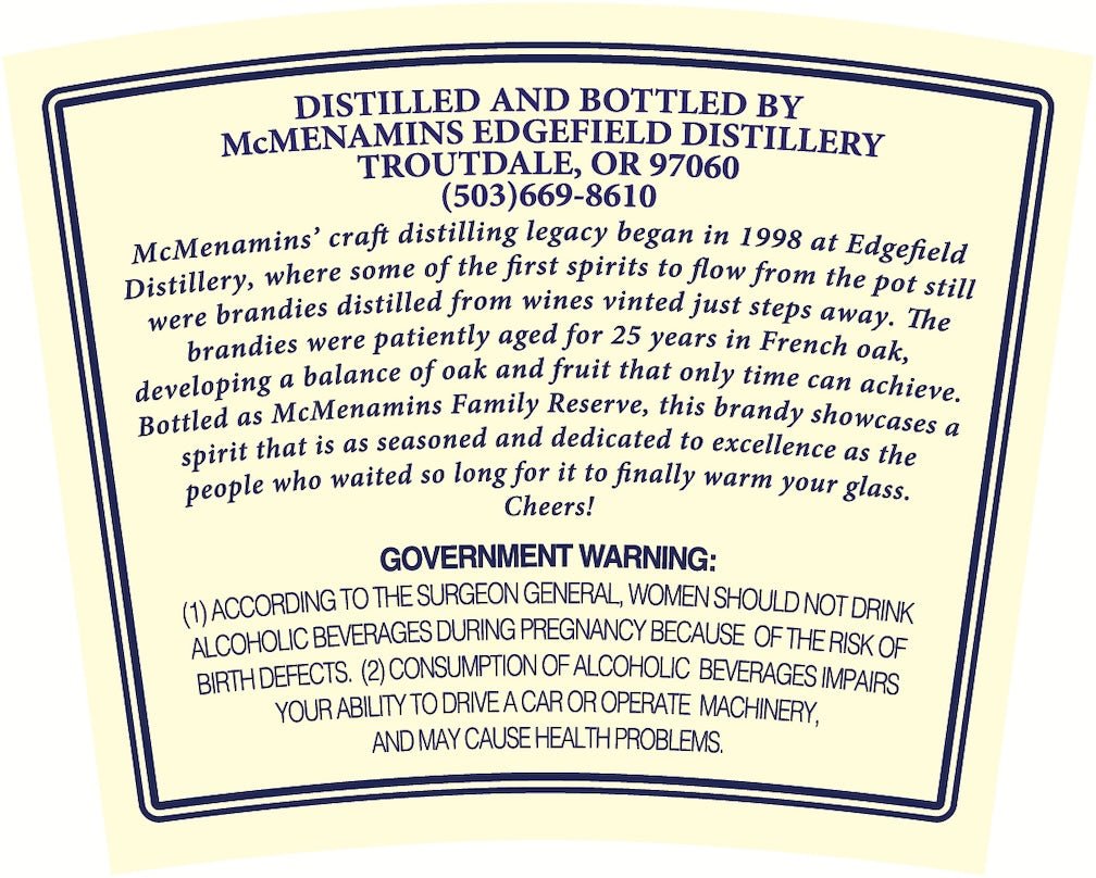 McMenamins Family Reserve 25-Year-Old Brandy (750ml) Brandy McMenamins   