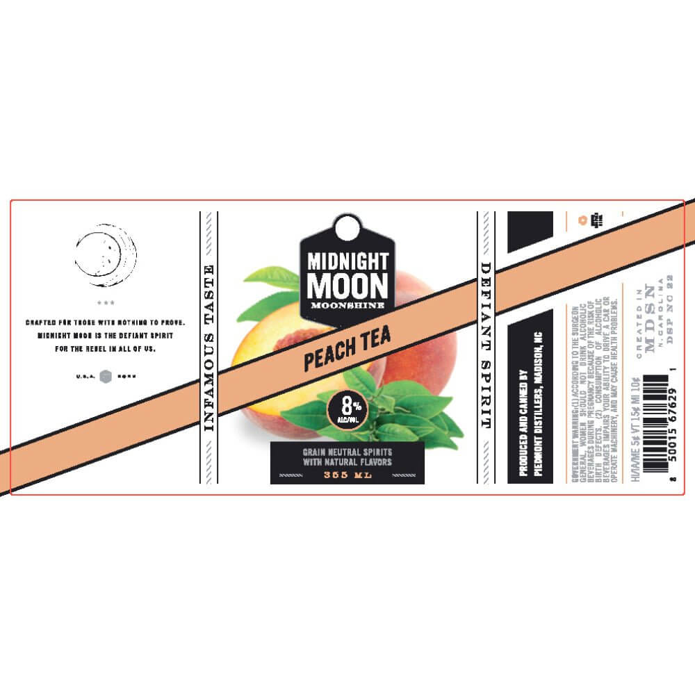 Midnight Moon Peach Tea Moonshine Cocktail 4pk Moonshine Midnight Moon Moonshine