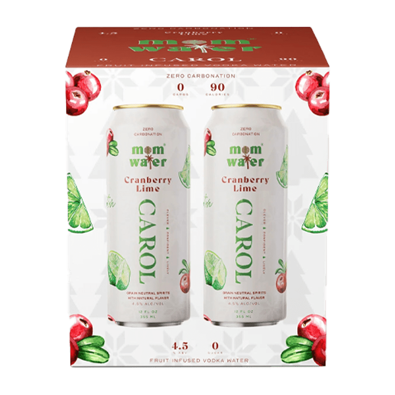 Mom Water Carol - Cranberry Lime Cocktail 12.oz 4 Pack RTD Mom Water