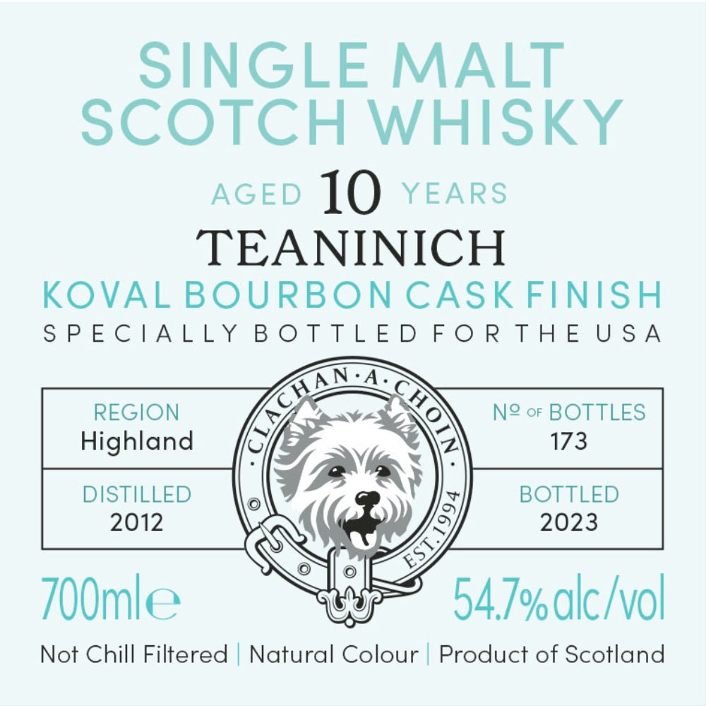 Murray McDavid Benchmark Teaninich 10 Year Koval Bourbon Cask Finish Scotch Murray McDavid   