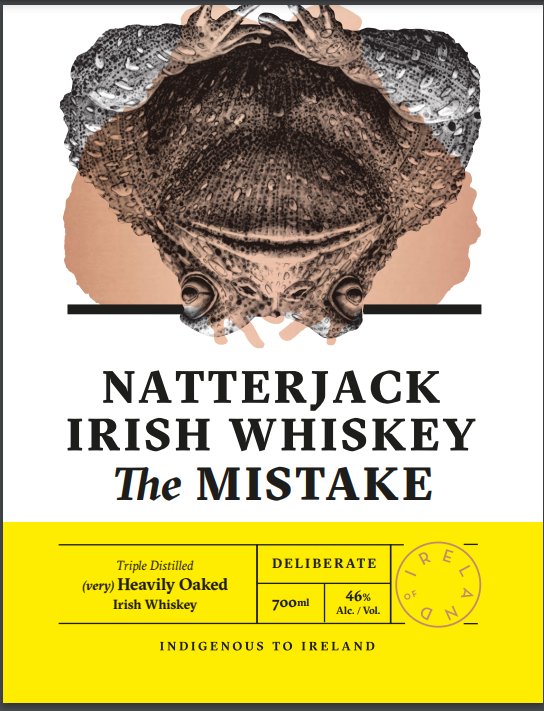 Natterjack Irish Whiskey The Mistake - Heavily Oaked 700ml 46% ABV Irish Whiskey Natterjack   