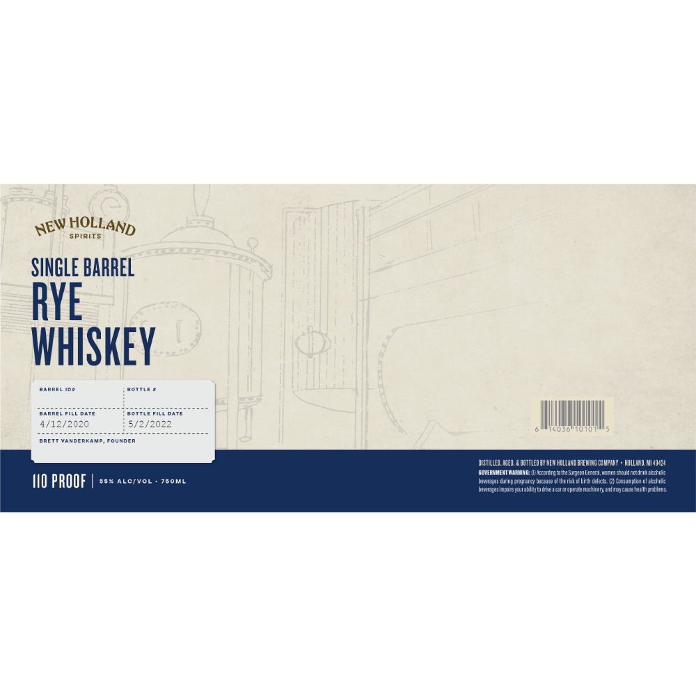 New Holland Single Barrel Rye Whiskey Rye Whiskey New Holland Spirits   