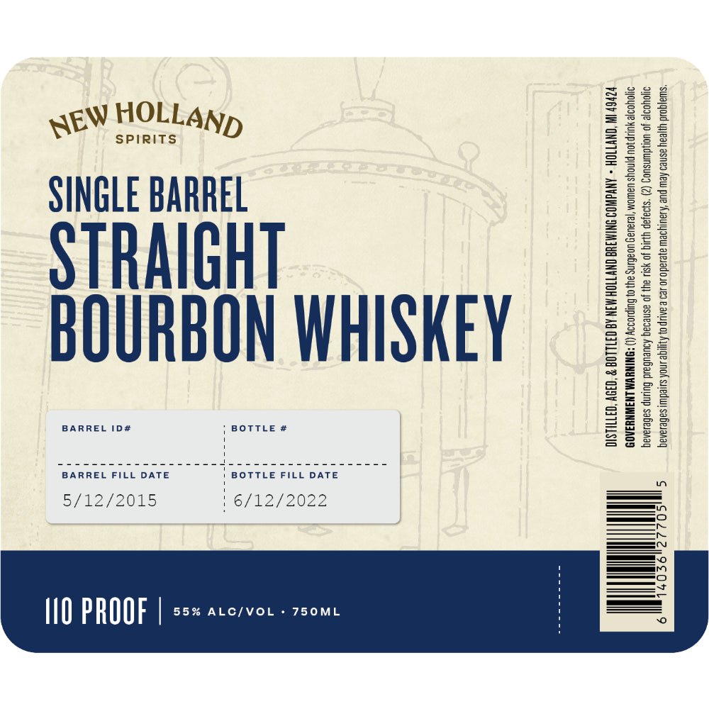 New Holland Single Barrel Straight Bourbon Bourbon New Holland Spirits   