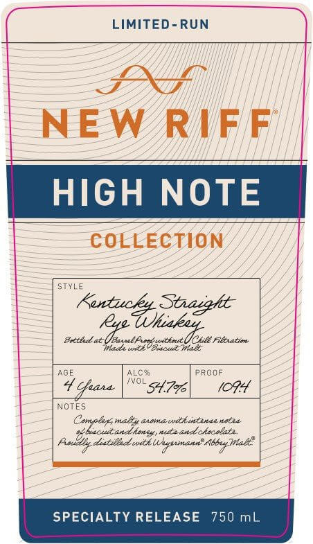 New Riff High Note Collection Kentucky Straight Rye Whiskey  New Riff Distilling   