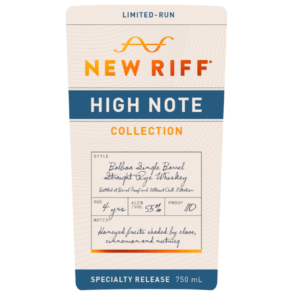 New Riff High Note Collection Single Barrel Balboa Straight Rye Bourbon New Riff Distilling   