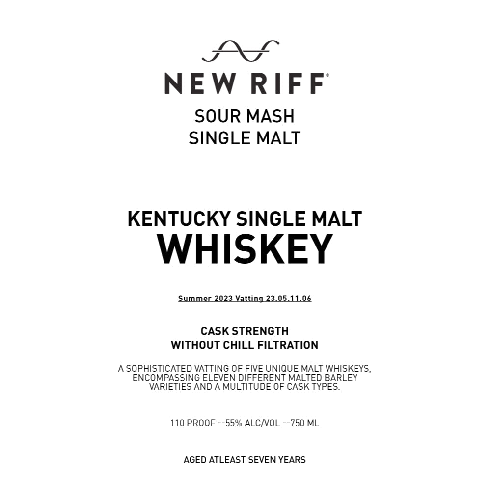 New Riff Sour Mash Single Malt Whiskey Single Malt Whiskey New Riff Distilling   