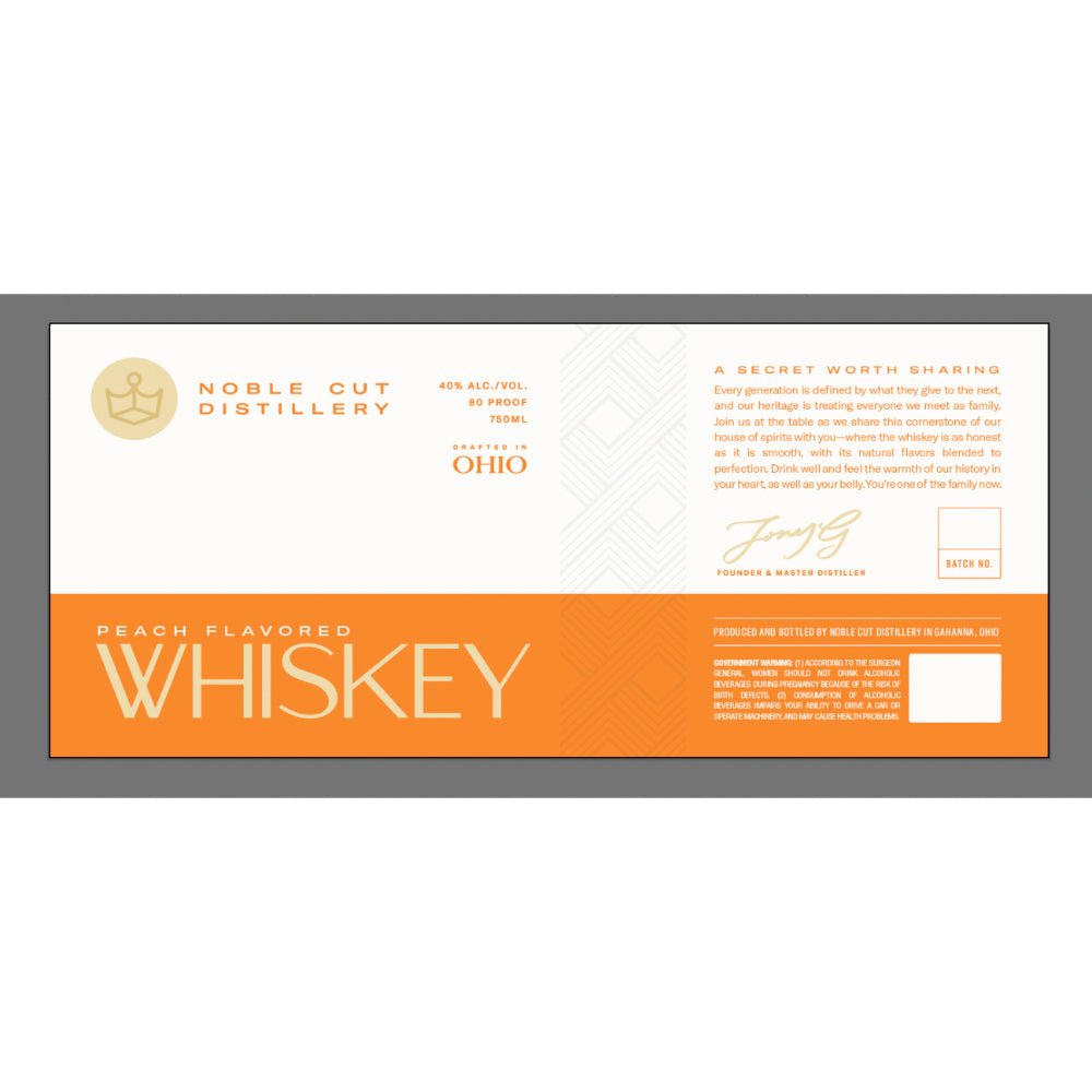 Noble Cut Distillery Peach Flavored Whiskey American Whiskey Noble Cut Distillery